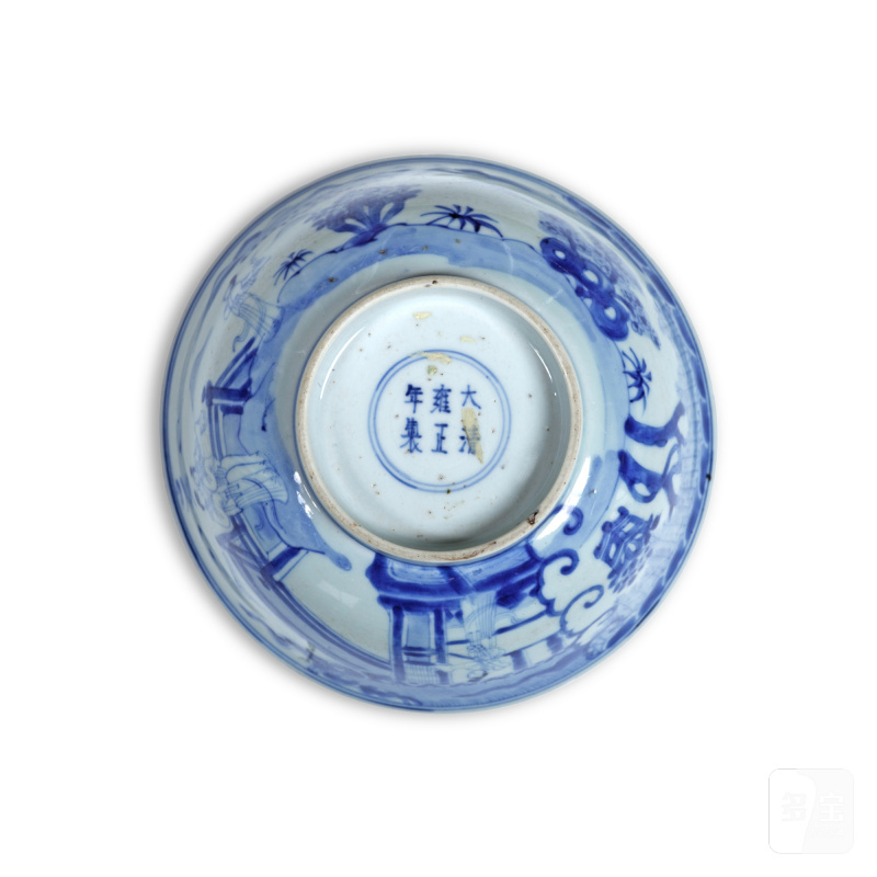 清十九世紀 青花人物故事圖盌 - 图5